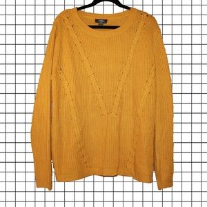 Mustard Cable Knit Sweater